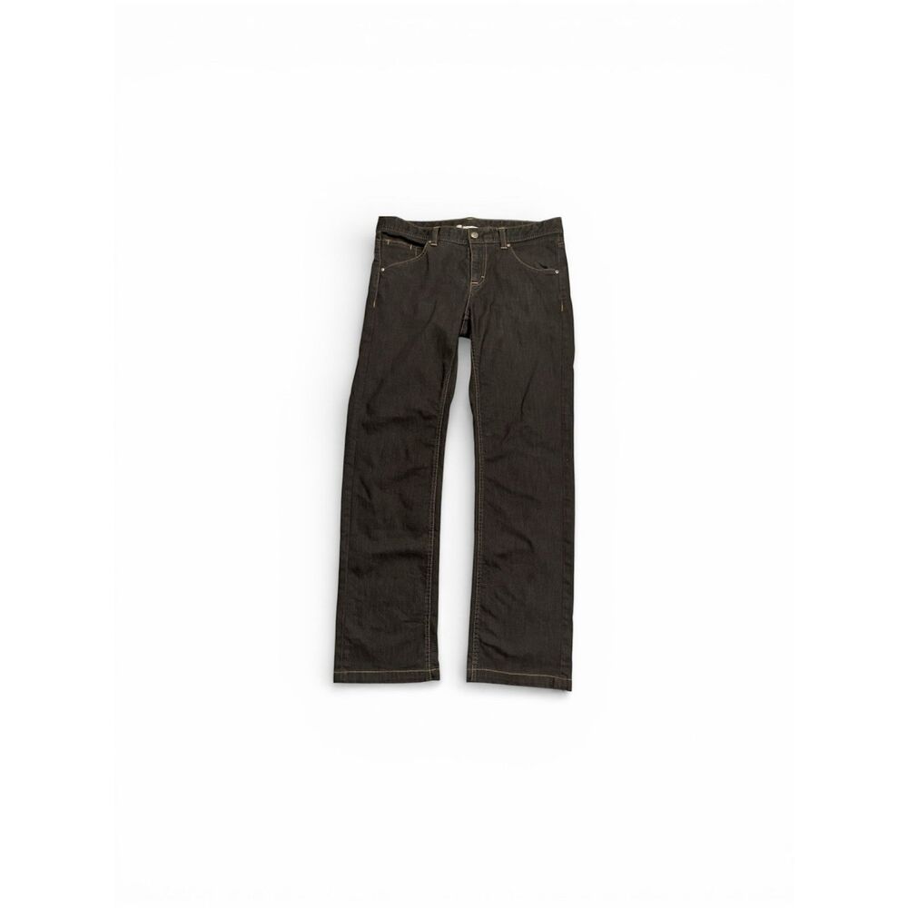 Athleta Black Stretch Denim Jeans Size 12 Dark Wash Mid Rise Straight Leg